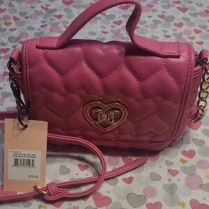 NWT Juicy Pink Quilted Heart Bag Flawless Flap Crossbody